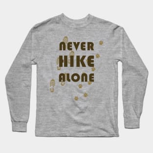 Never Hike Alone Footprints with Dog Long Sleeve T-Shirt